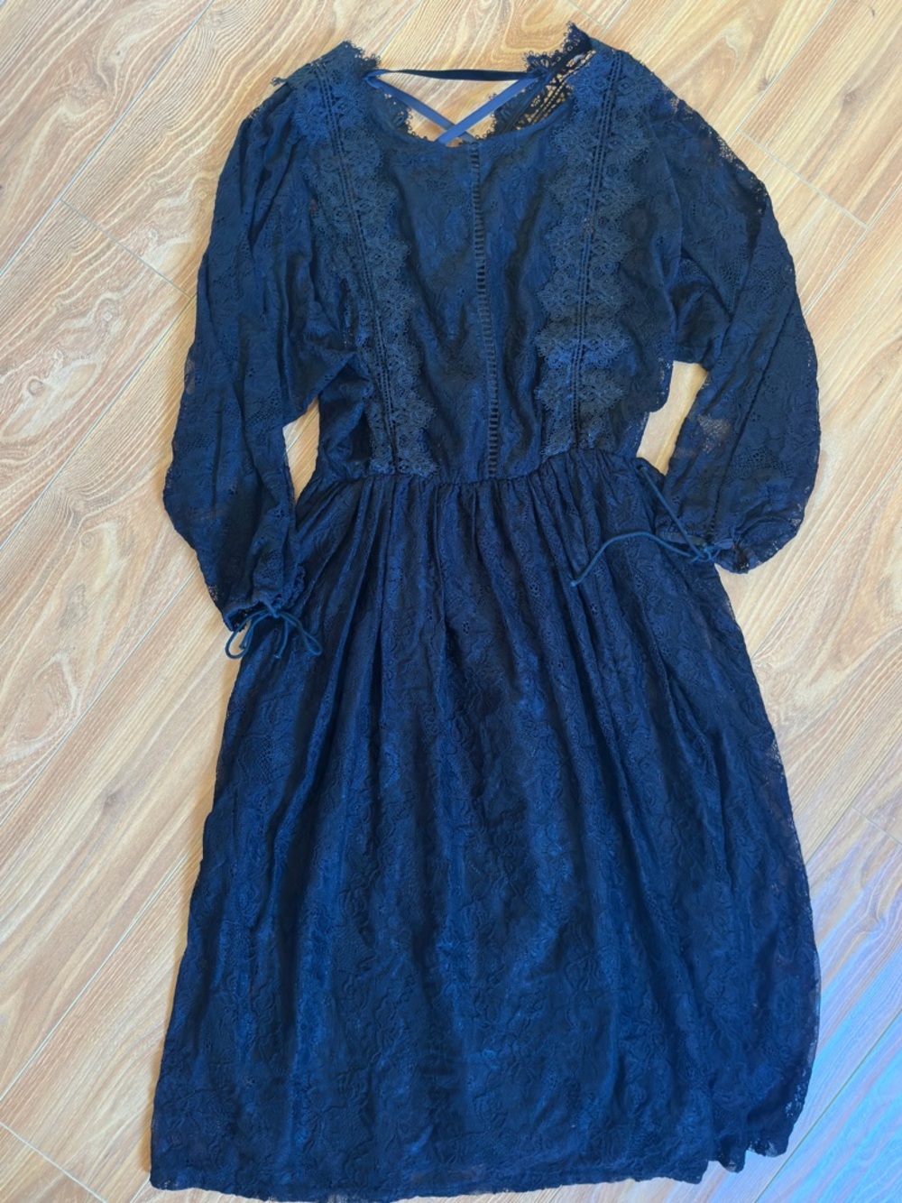 Elegant Black Lace Dress Nasty Gal Boho Western Desert Fashion Large